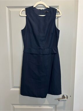 Banana Republic Navy Sleeveless Midi Dress with Waist Detail